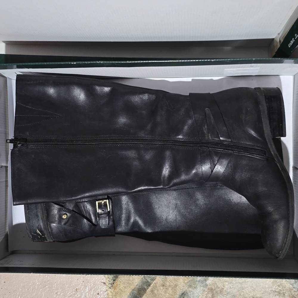 Wide CALF Polo by Ralph Lauren Black KNEE HIGH BOOTS